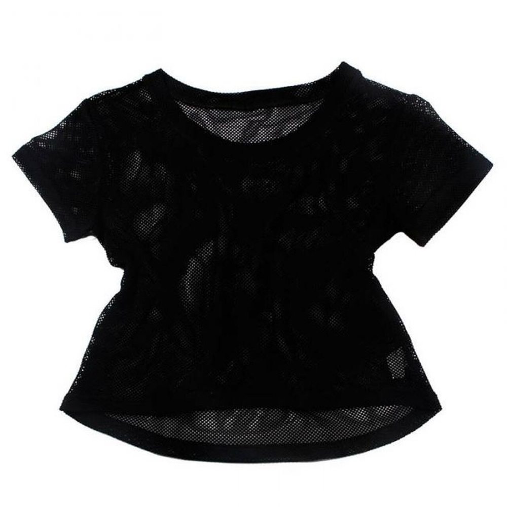 Summer Women Short Sleeve Hollow Out Top - Picture 4 of 5